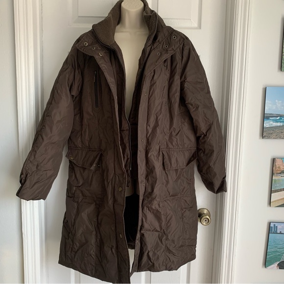 Brown Puffer Long Coat - Picture 3 of 8